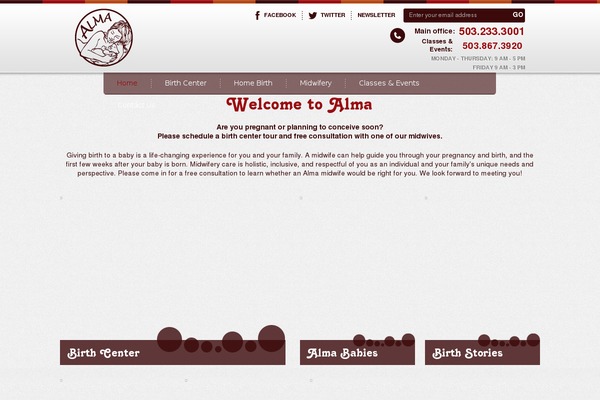 Alma theme site design template sample