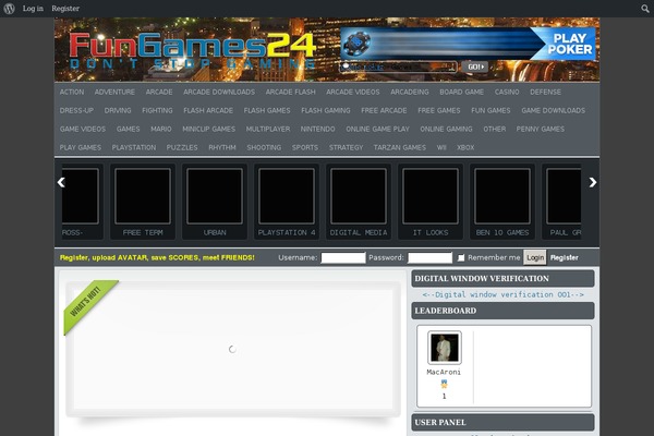 FunGames theme site design template sample