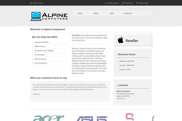 Alpine theme site design template sample