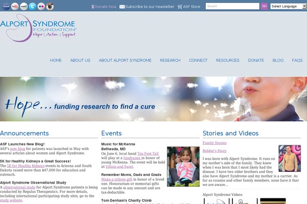 alportsyndrome.org site used Alport