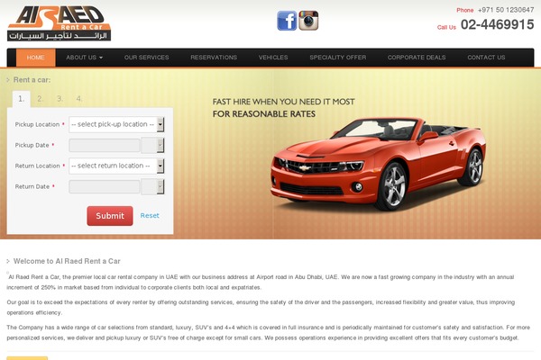 Car-hire theme site design template sample