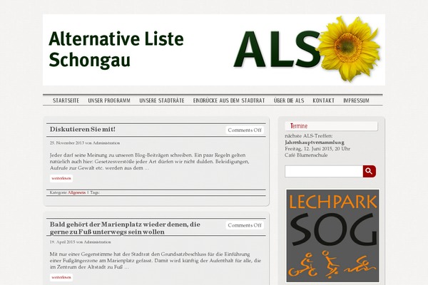 Site using Better archives widget plugin