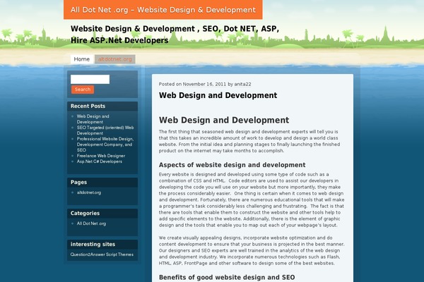 Beach theme site design template sample