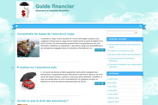 Sunny Blue Sky theme site design template sample