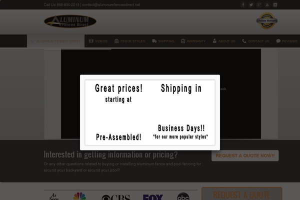 aluminumfencesdirect.net site used Aluminum-fences-direct