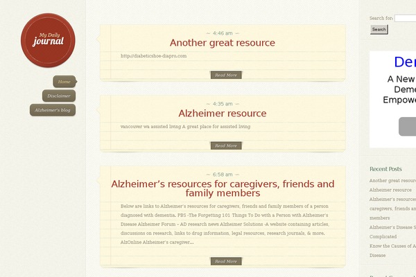 DailyJournal theme site design template sample