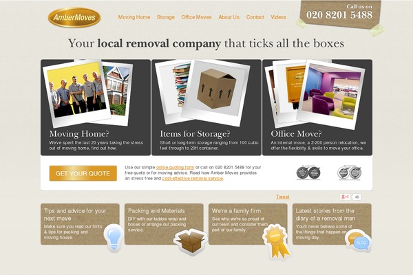 Amber theme site design template sample