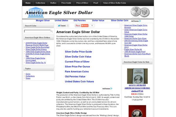 americaneaglesilverdollar.org site used Cr1_basic900_2col_31
