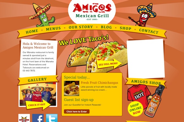 Amigos theme site design template sample