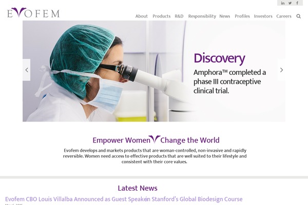 amphora.com site used Evofem