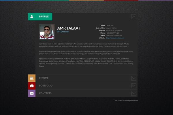 Cv theme site design template sample