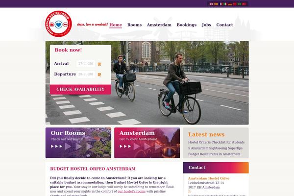 Hostel theme site design template sample