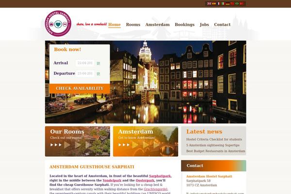 Hostel theme site design template sample