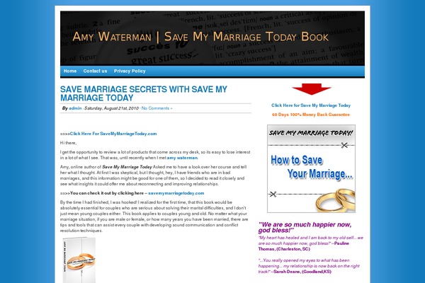 amywaterman.org site used Bloggingsuccess