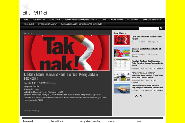 Arthemia theme site design template sample