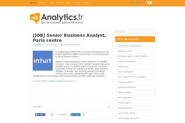 analytics.fr site used Analytics
