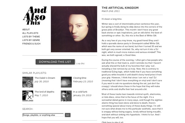 andalsothis.com site used Cassette