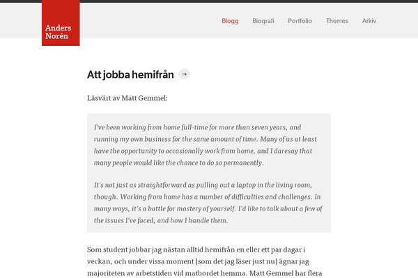 andersnoren.se site used Setup