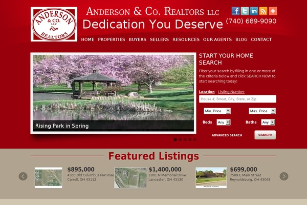 Anderson theme site design template sample