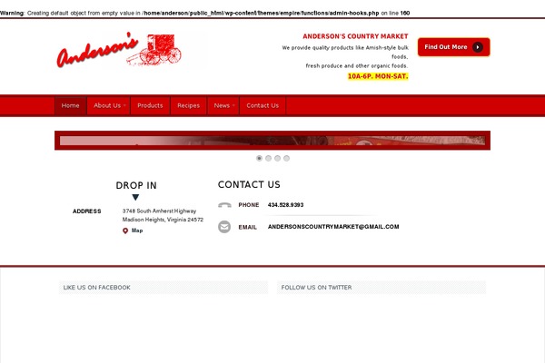 Empire theme site design template sample