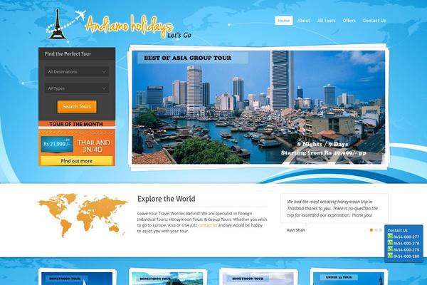 andiamoholidays.com site used Andiamo