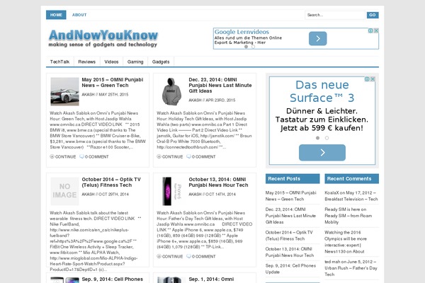 andnowyouknow.net site used Channel