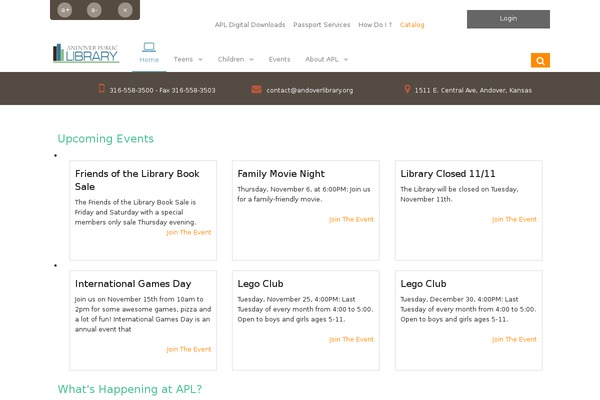 andoverlibrary.org site used Andover-theme