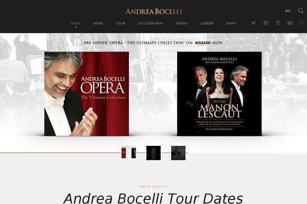 andreabocelli.com site used Bocelli