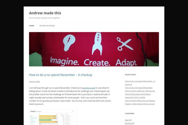 Twenty Twelve theme site design template sample