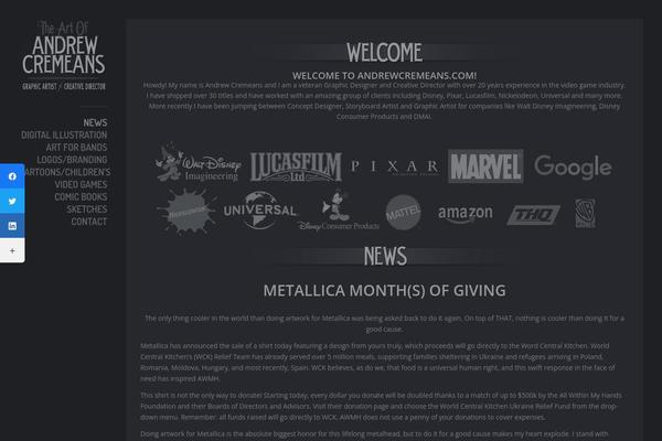 andrewcremeans.com site used Pixia