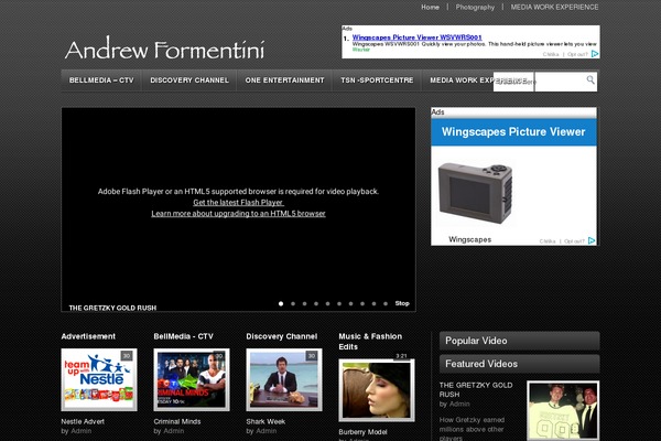 Video theme site design template sample