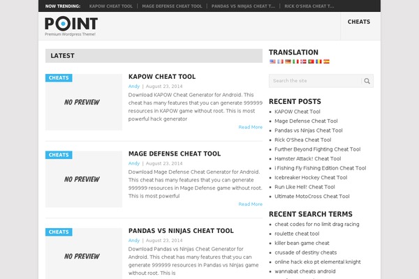 Point theme site design template sample