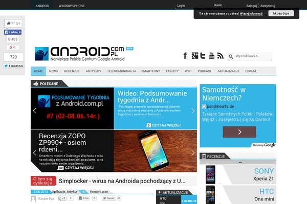 Android theme websites examples