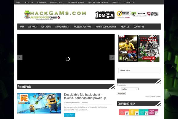 Inx Game theme site design template sample