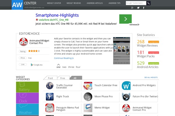 Android theme site design template sample