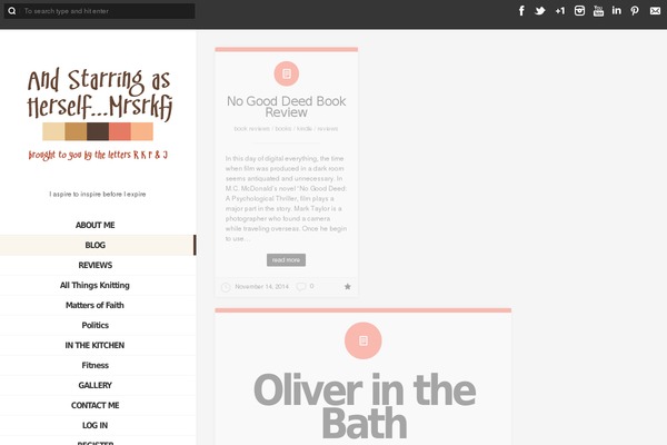 andstarringasherself.com site used Olivia-theme