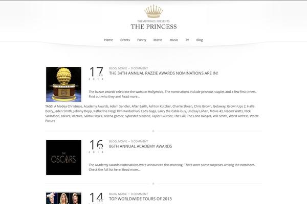 Princess theme site design template sample