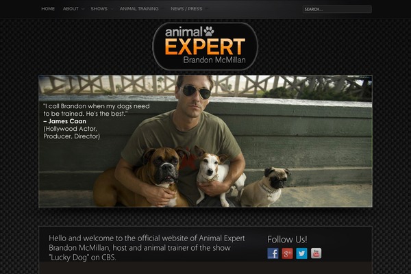 animalexpertbrandonmcmillan.com site used Theme-traject