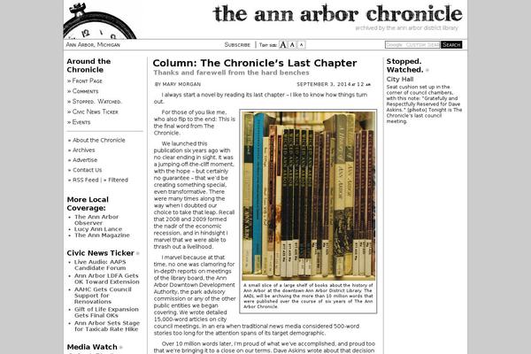 Chronicle theme site design template sample
