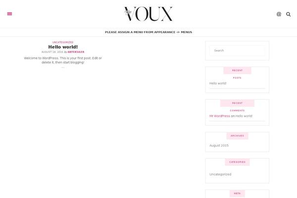 The Voux theme site design template sample