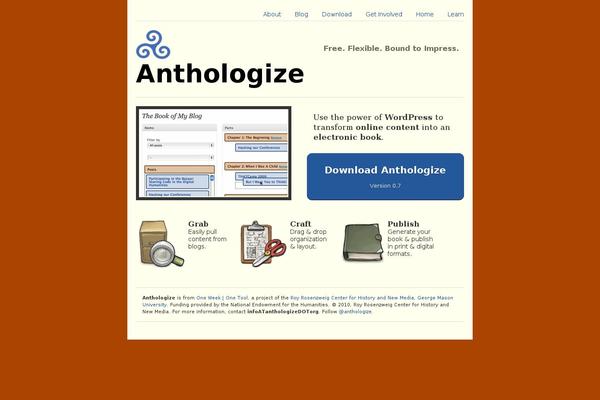 anthologize.org site used Wporg-parent-2021