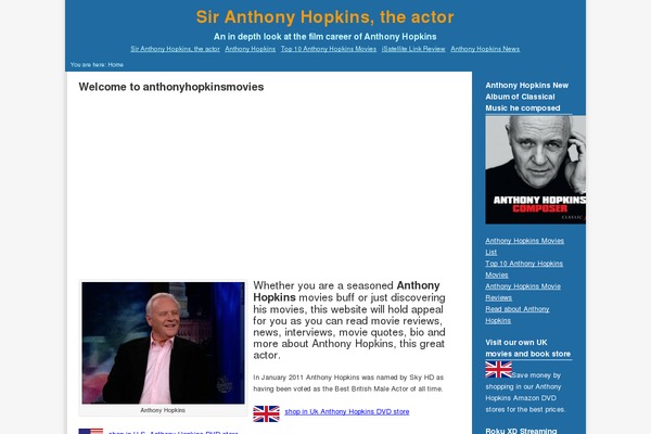 anthonyhopkinsmovies.com site used Greenback