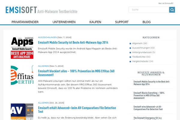 anti-malware-testberichte.de site used Emsisoft