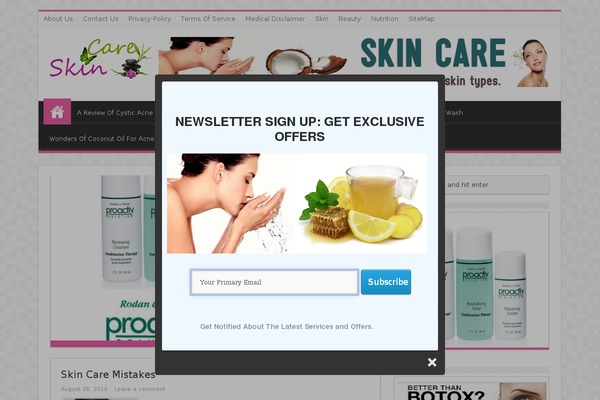 Skincare theme site design template sample