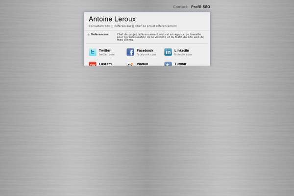 antoineleroux.com site used Digital Business Card