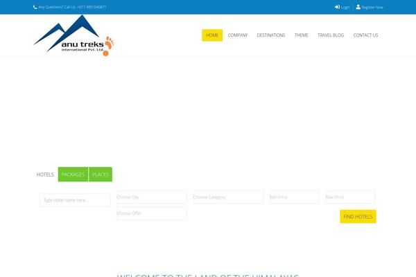 Trendy Travel theme site design template sample