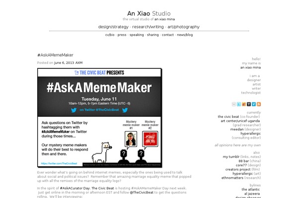 anxiaostudio.com site used JustCSS