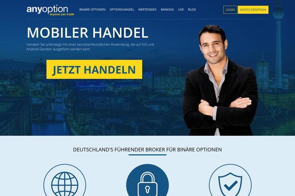 anyoption WordPress theme, websites list used anyoption theme anyoption theme websites examples