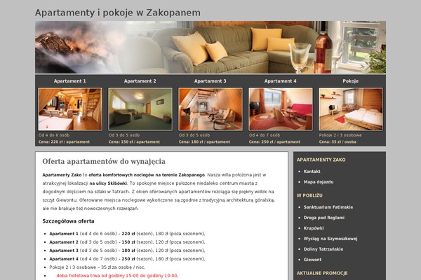 apartamentyzako.pl site used SubtleFlux