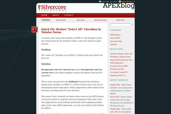 apex-blog.com site used Silvercore